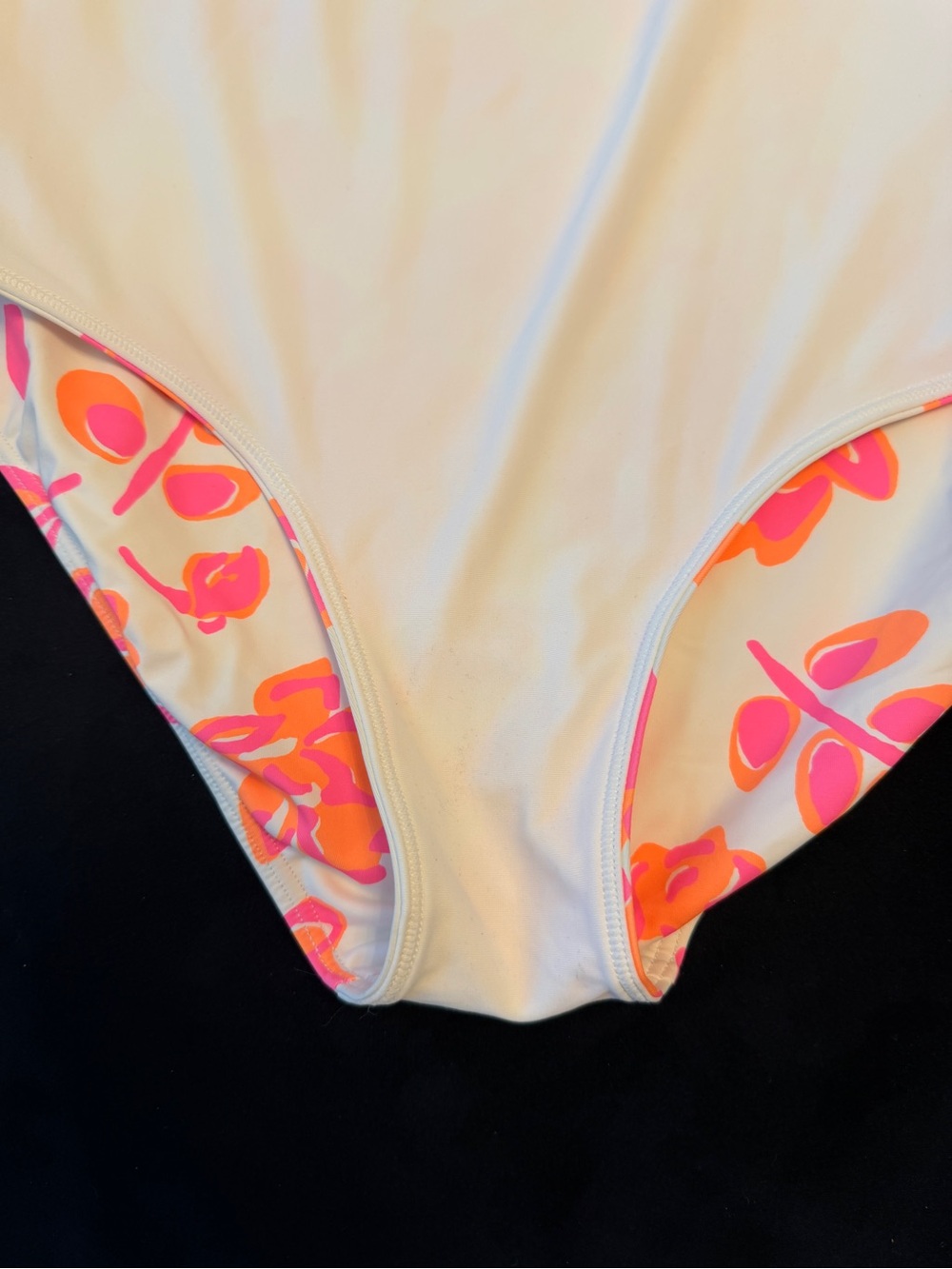 Vineyard Vines White One-Piece Swimsuit with Pink & Orange Floral Print - Picture 4 of 5